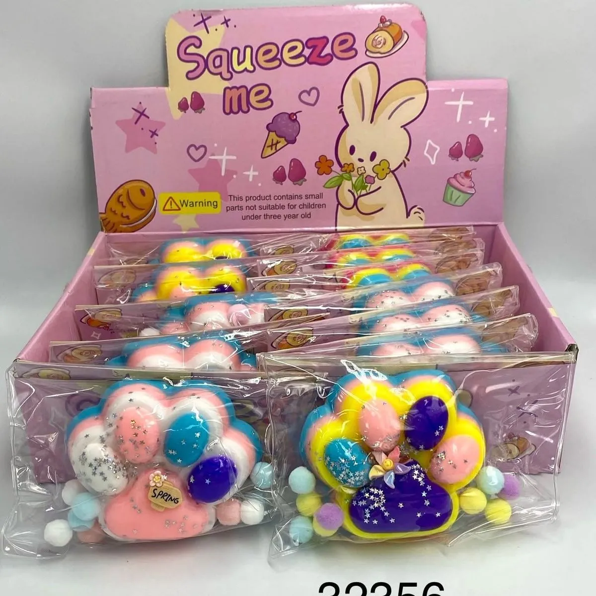 Gniotki Łapki Kolorowe z Brokatem Squeeze Me 12szt