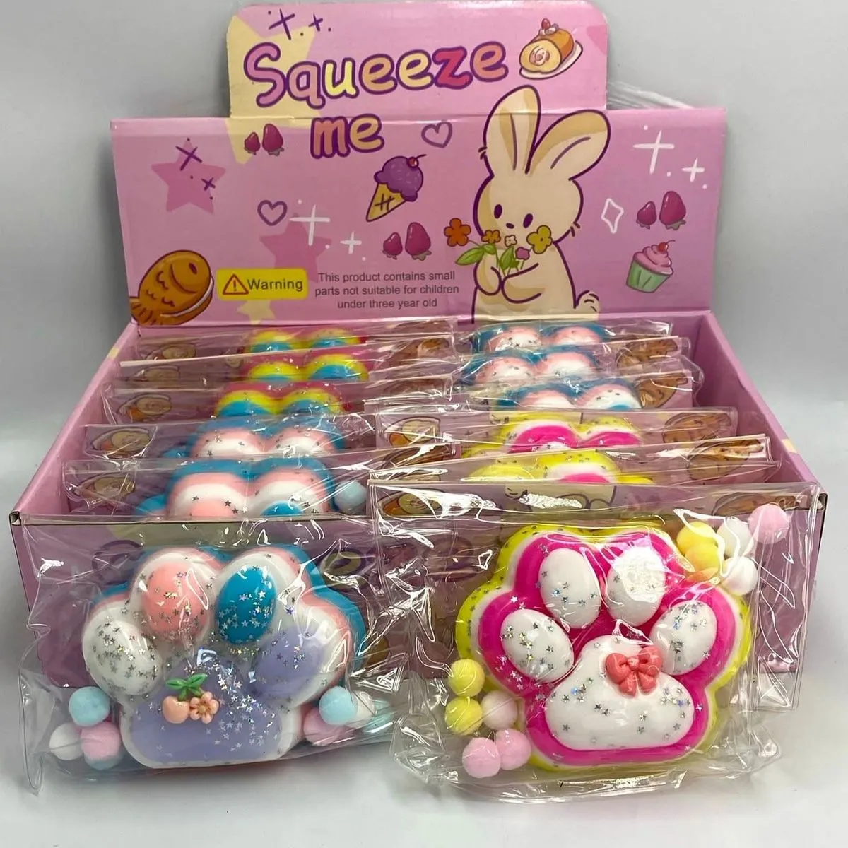 Gniotki Łapki Dużo z Brokatem i Gwiazdkami Squeeze Me, 12 szt.