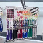 Laser 3w1 z latarką LED i karabińczykiem, mix kolorów, 24 szt.