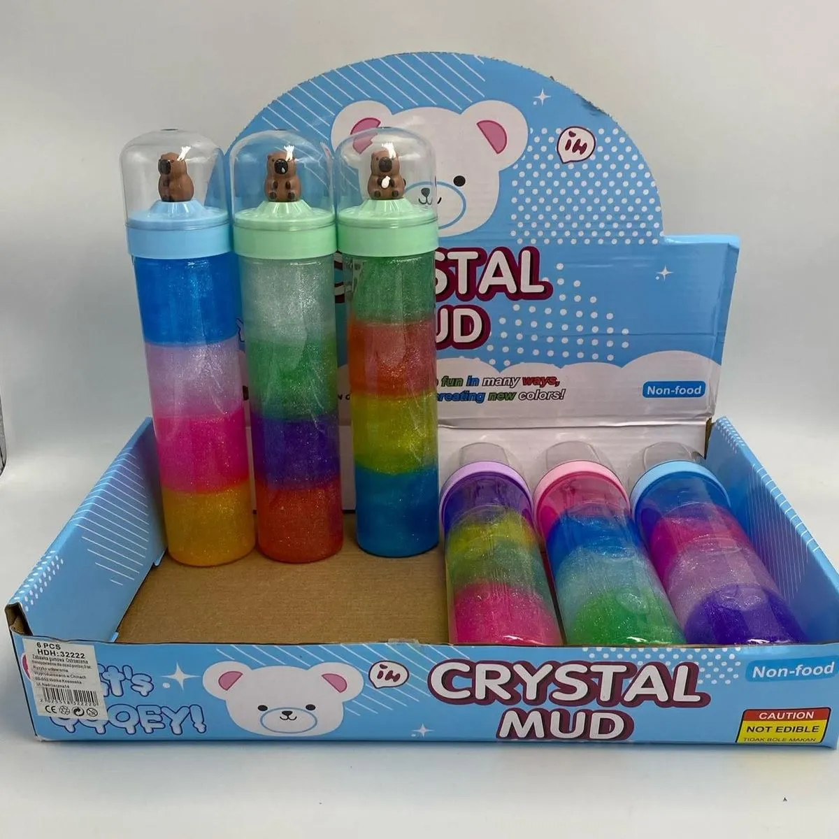 Zabawki Slime Kapibara Crystal Mud Tuba z Figurką 12 szt.