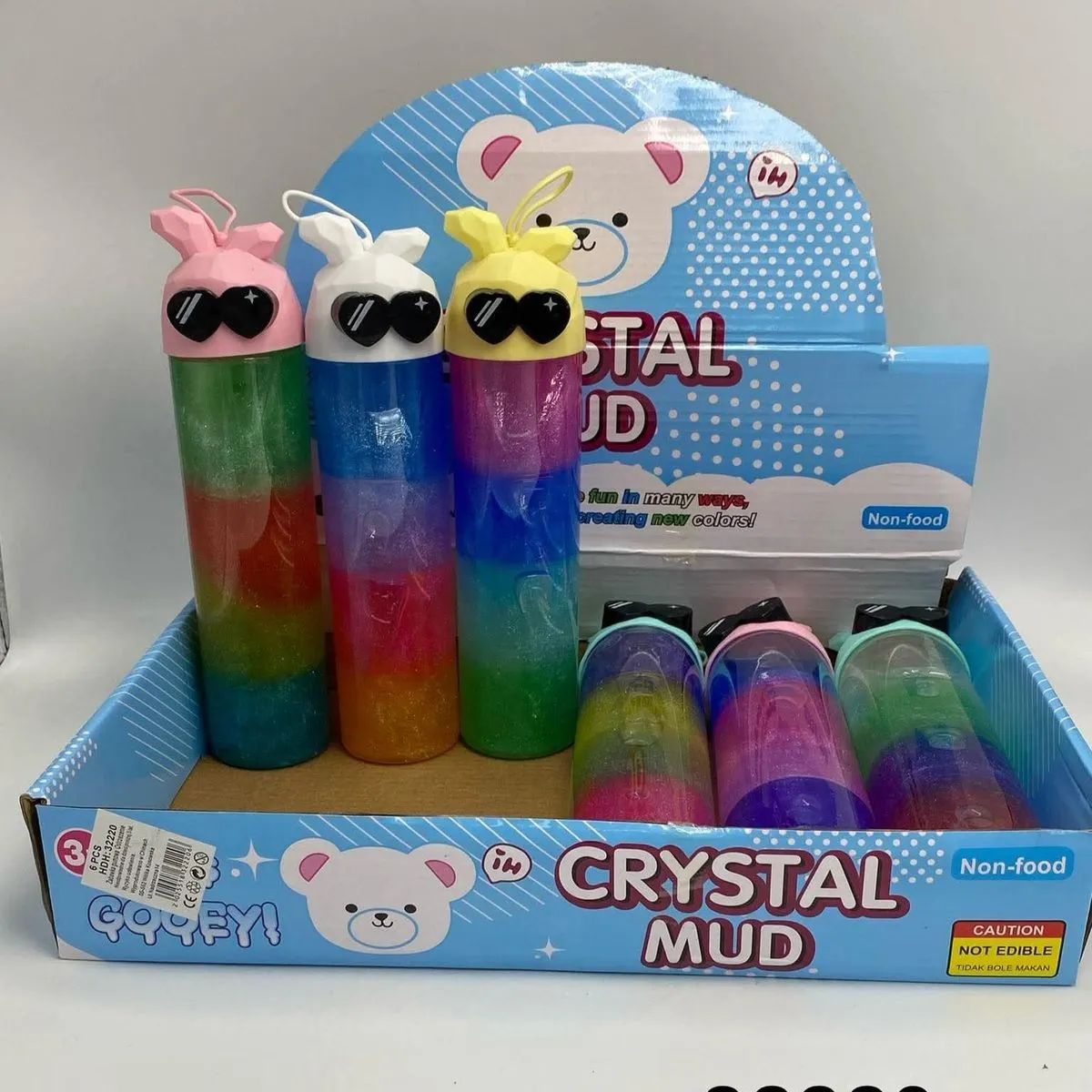 Zabawki Slime Crystal Mud Tęczowy z Brokatem 12 szt