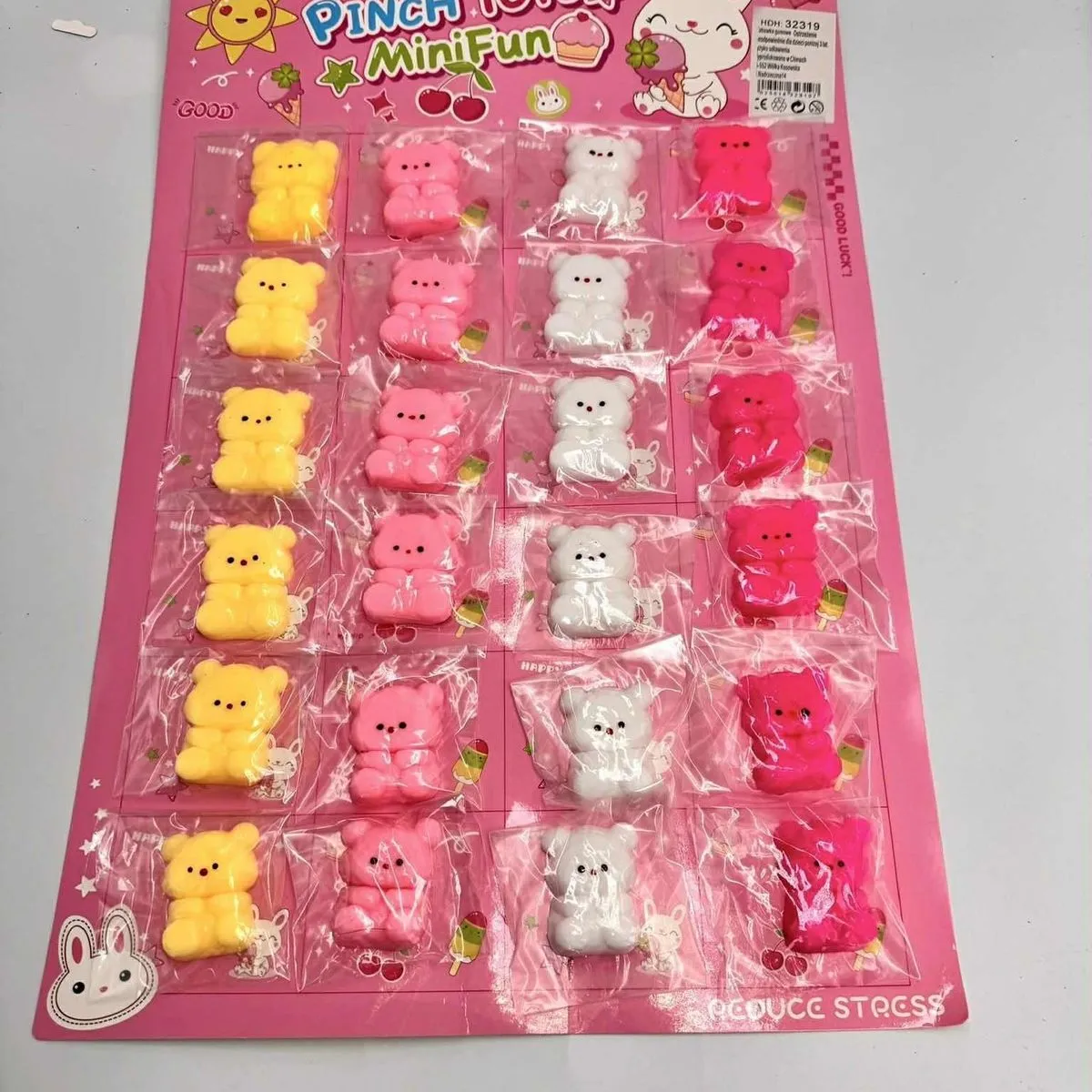 Zestaw Squeeze Pinch Toys Mini Fun Misie 12 szt.