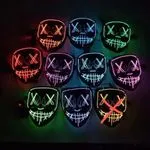 Maska Halloween LED Neonowa Purge Mix Kolorów 12szt