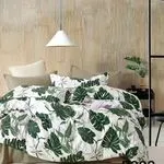 Pościel bawełniana 3cz 200x220cm wzór liście monstera B303