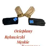 Rękawiczki męskie zamszowe ocieplane futerkiem - mix kolorów