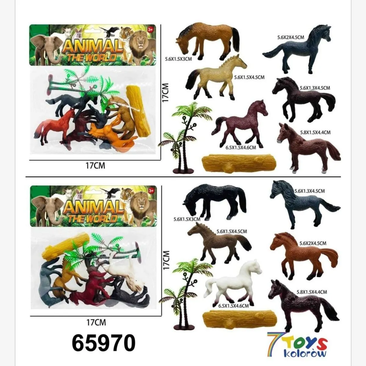 Zestaw figurek koni Animal World 8PCS 17x17cm
