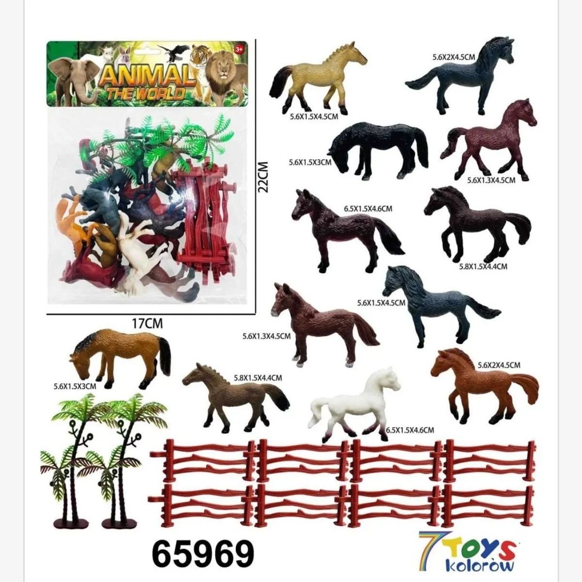 Zestaw figurek koni z akcesoriami 22PCS Animal The World