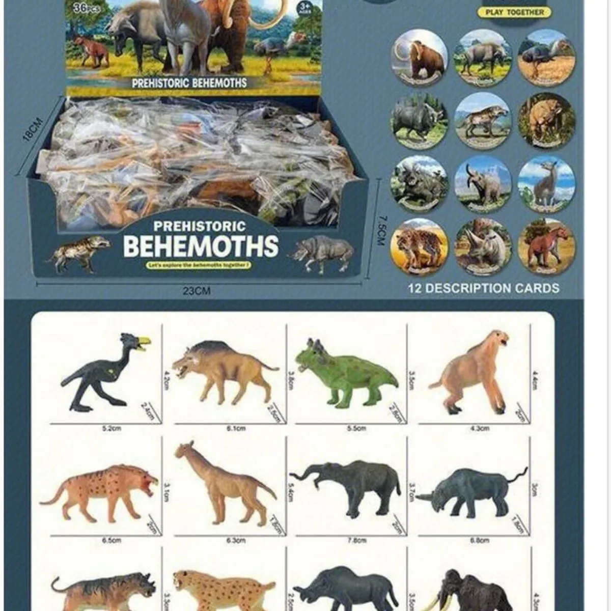 Figurki Prehistoric Behemoths 36szt 7TOYS
