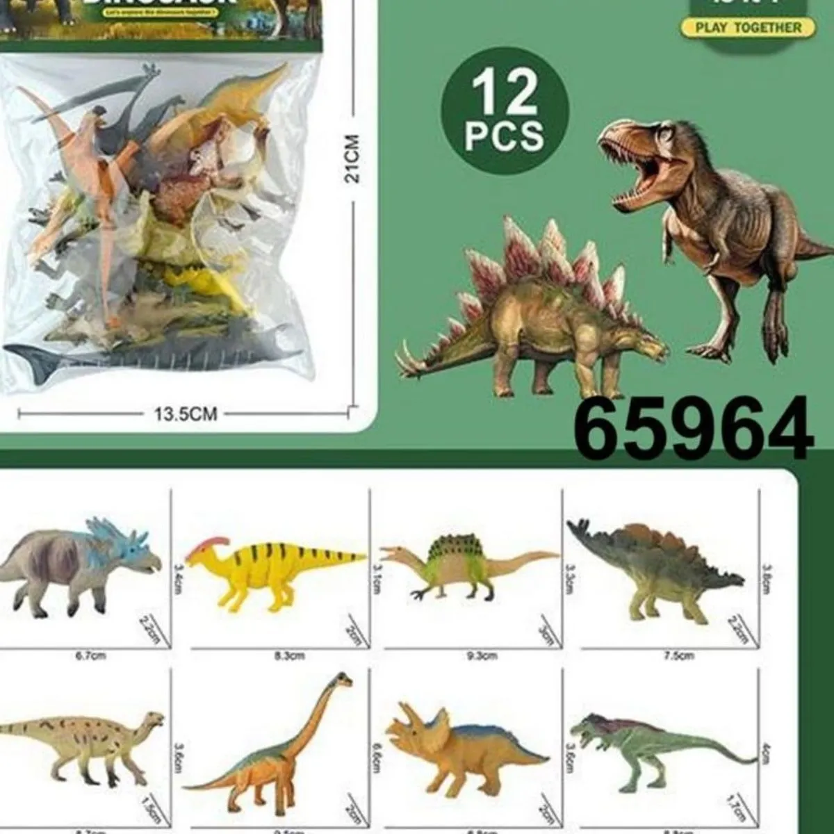 Zestaw 12 figurek dinozaurów Dinosaur 13cm 7Toys