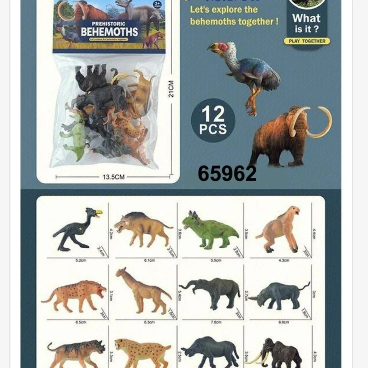 Zestaw 12 figurek zwierząt prehistorycznych Behemoths 13,5cm