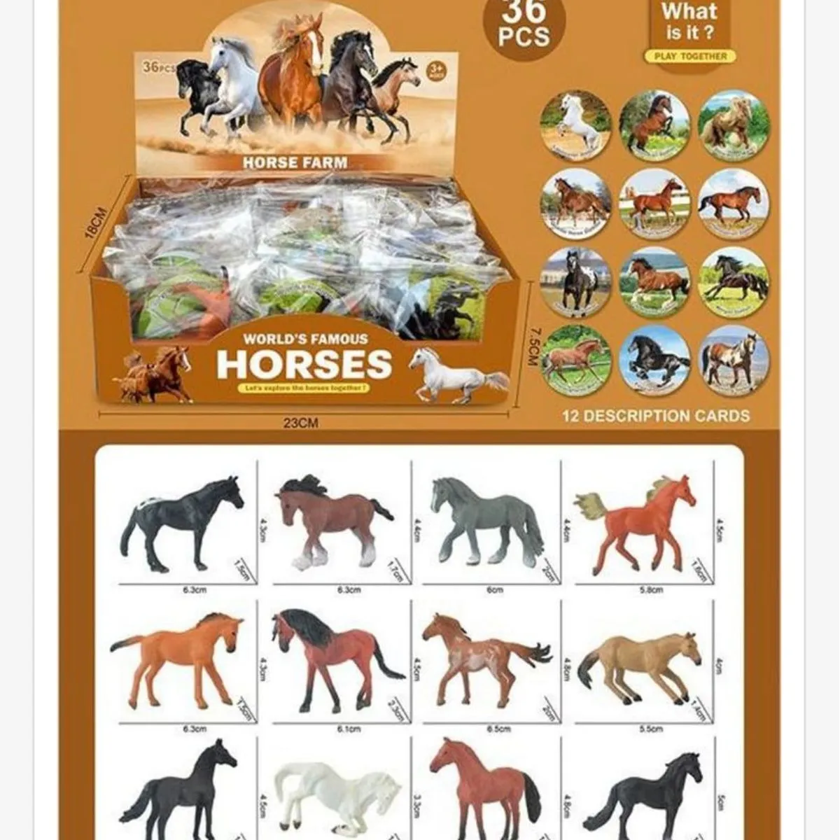 Zabawkowe Figurki Konie 36 szt. World's Famous Horses