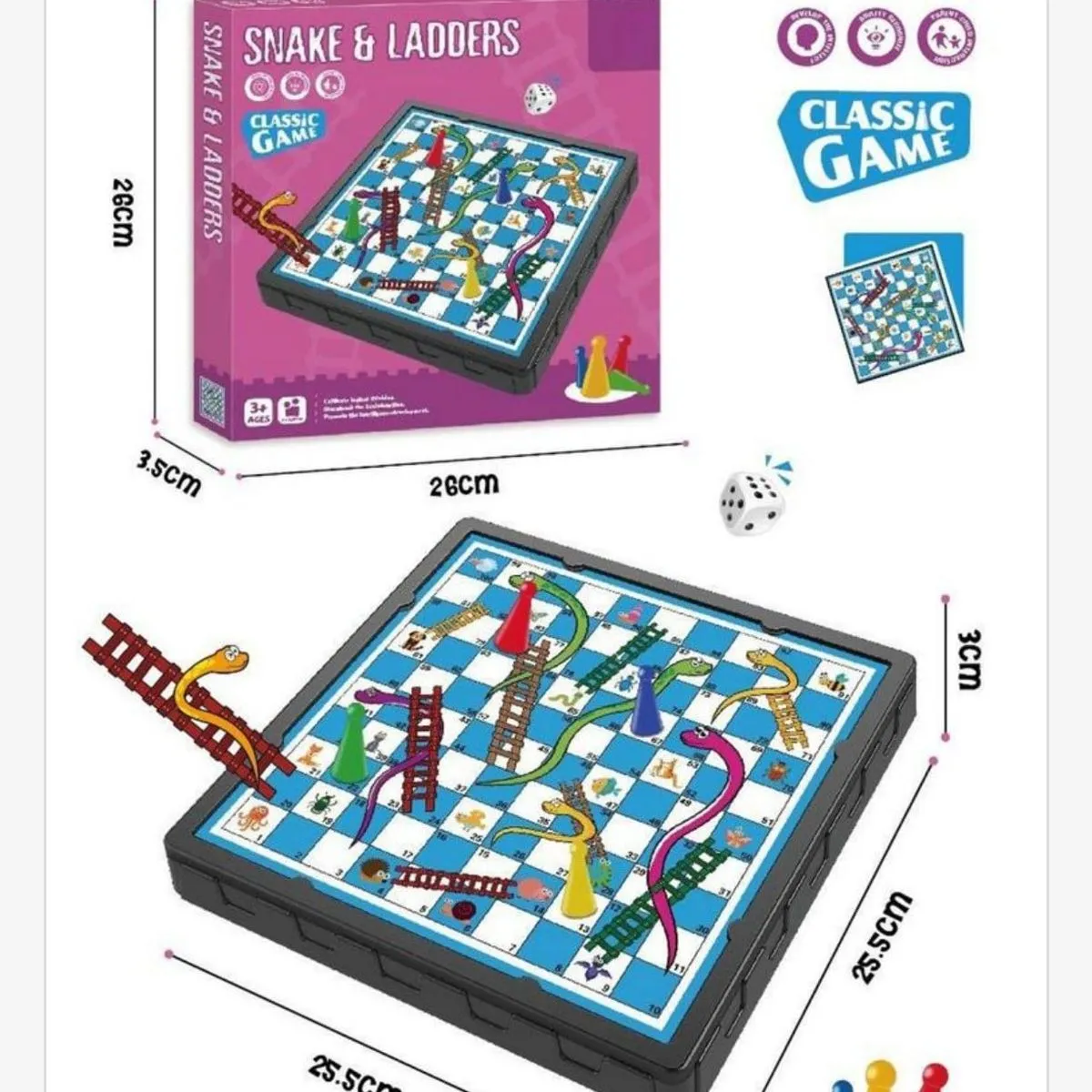 Gra planszowa Snake & Ladders Węże i Drabiny 26cm 7 TOYS