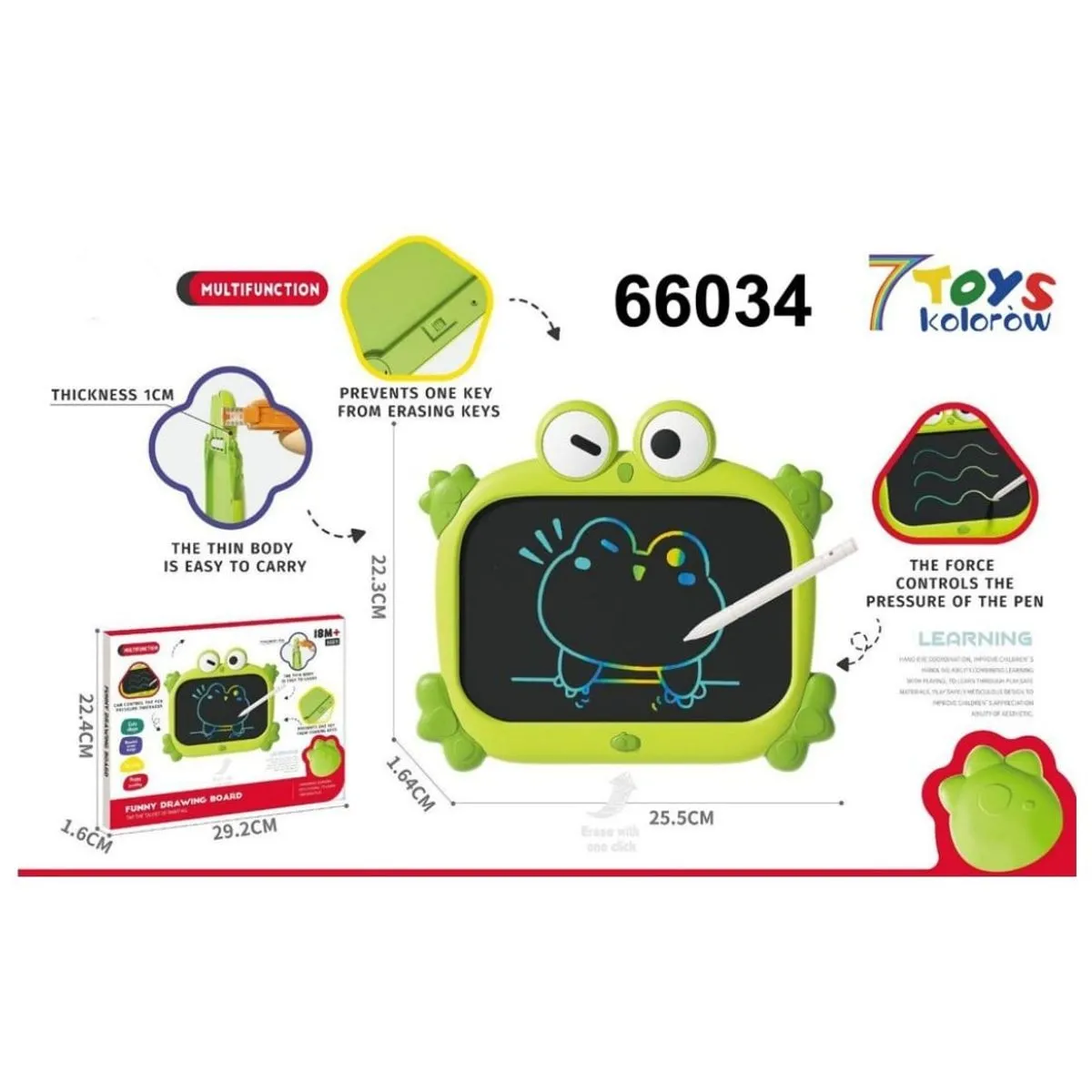 Tablica LCD do Rysowania Żaba 25,5cm 66034 7Toys