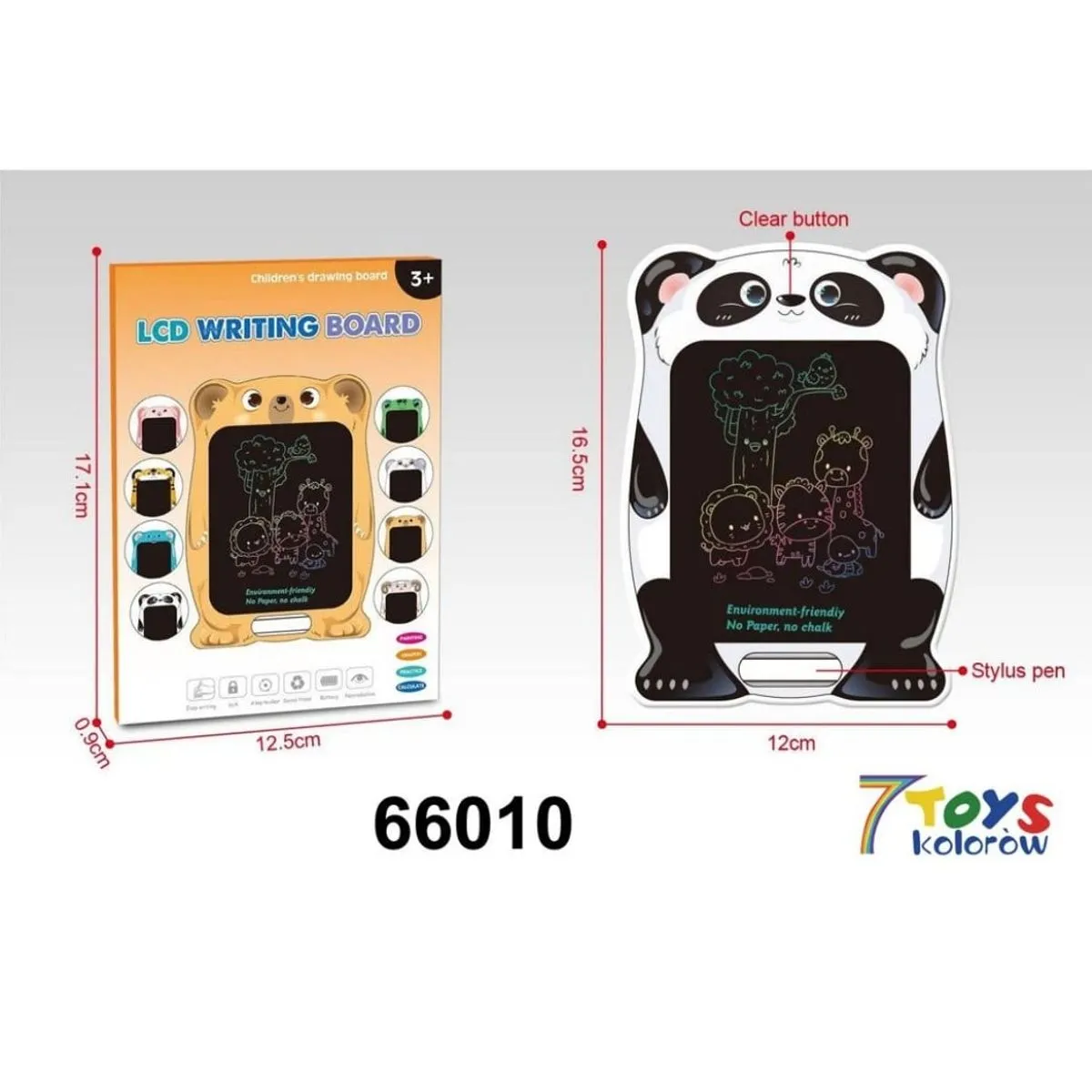 Tablica do Rysowania LCD Znikopis Panda 16,5x12cm 7 TOYS