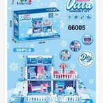 Zestaw DIY Princess Villa 99PCS Lodowy Domek z Oświetleniem