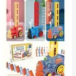 Lokomotywa Pociąg Domino Steam Train z Parą i Światłem, 80 el.