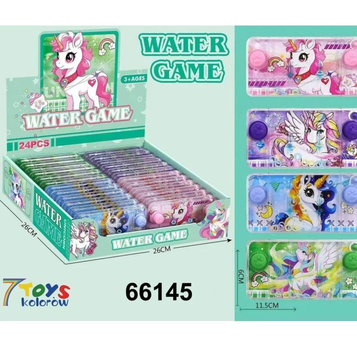 Zabawki Water Game Unicorn Jednorożec 11,5x6cm Zręcznościowa 24szt
