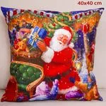 Poszewka świąteczna 40x40cm wzór Mikołaj z prezentami
