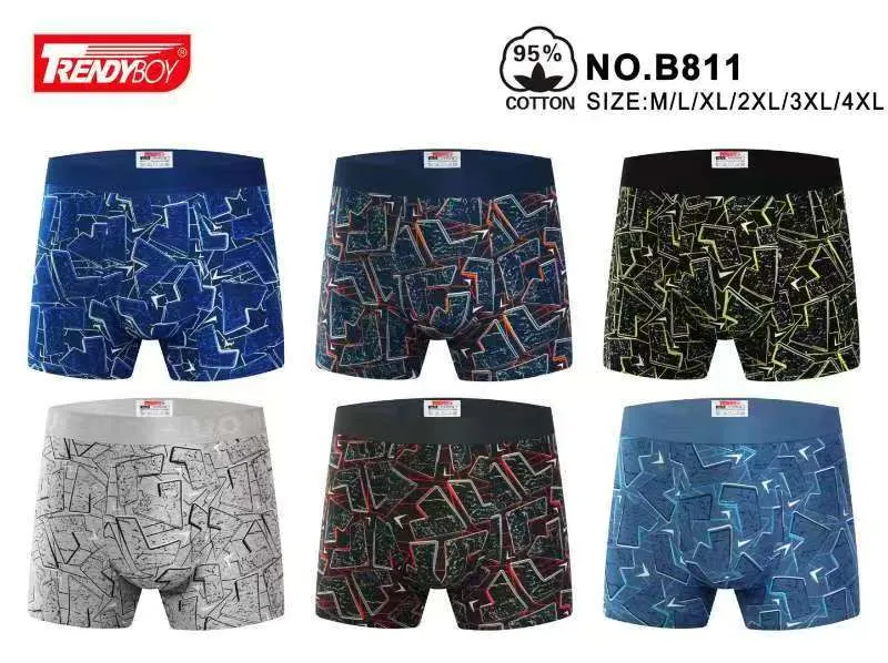Bokserki męskie RendyBoy M-4XL, wzór geometryczny