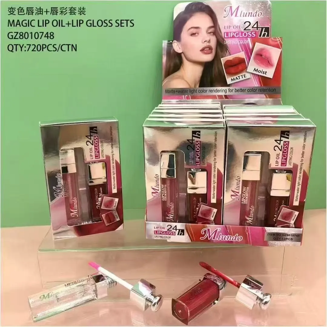 Zestaw błyszczyk i balsam do ust Mundo Magic Lip Oil Gloss 24h