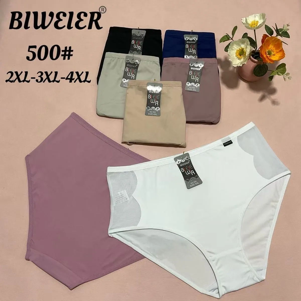 Majtki damskie BILVERWEILERER 2XL-5XL, 6 kolorów