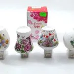 Lampki nocne ceramiczne na wtyczkę 4 wzory kwiatowe