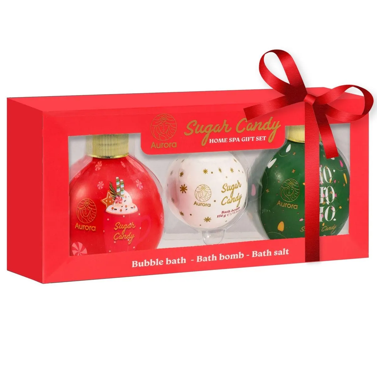 Zestaw prezentowy Aura Sugar Candy Home Spa 3 bombki kąpielowe