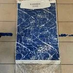 Komplet 2 dywaników KARMEN granatowo-białe marmur