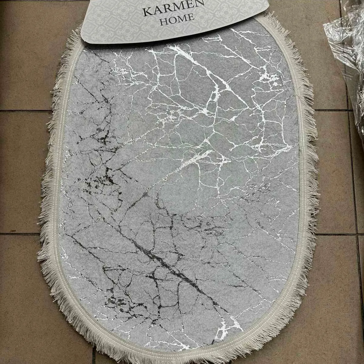 Komplet 2 dywaników łazienkowych Karmen szary marmur