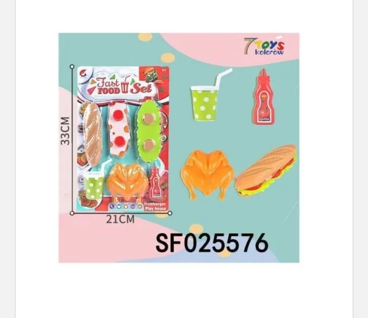 Zestaw zabawek kuchennych Fast Food Set 21cm