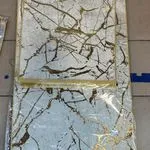 Komplet dywaników łazienkowych 2PCS Anthony marmur biały-złoty
