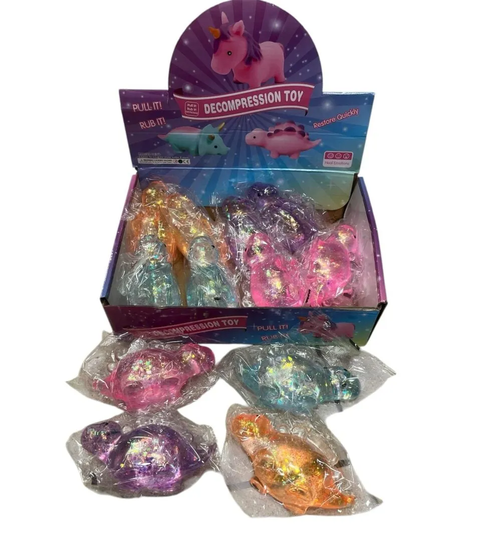Zabawka Squeeze Toys Gniotek Dinozaur z Brokatem 12 szt.