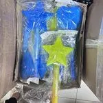 Magiczny Miecz z Gwiazdą i Sercem LED Mix Niebieski/Zielony