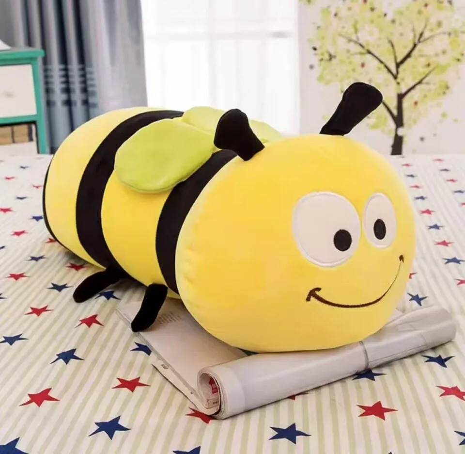 Maskotka Pluszowa Pszczoła Wałek 45cm Żółto-Czarna