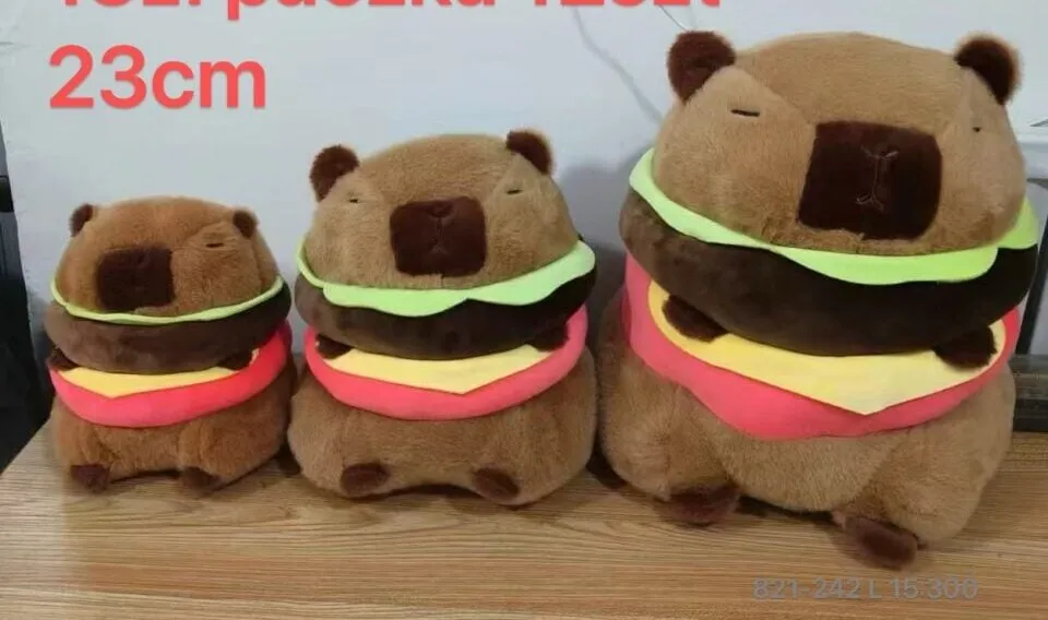 Maskotka Pluszowa Kapibara Hamburger 23cm
