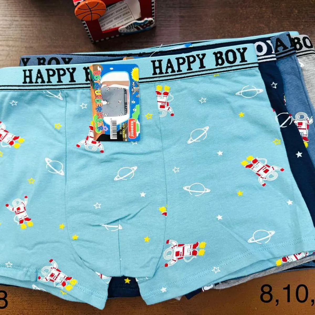 Bokserki chłopięce HAPPY BOY wzór kosmos rozmiary 8,10,12 - 24szt