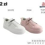 Buty Sportowe Dziecięce Apawwa TC817 Rozmiary 31-36 Biały/Różowy z Łańcuszkiem