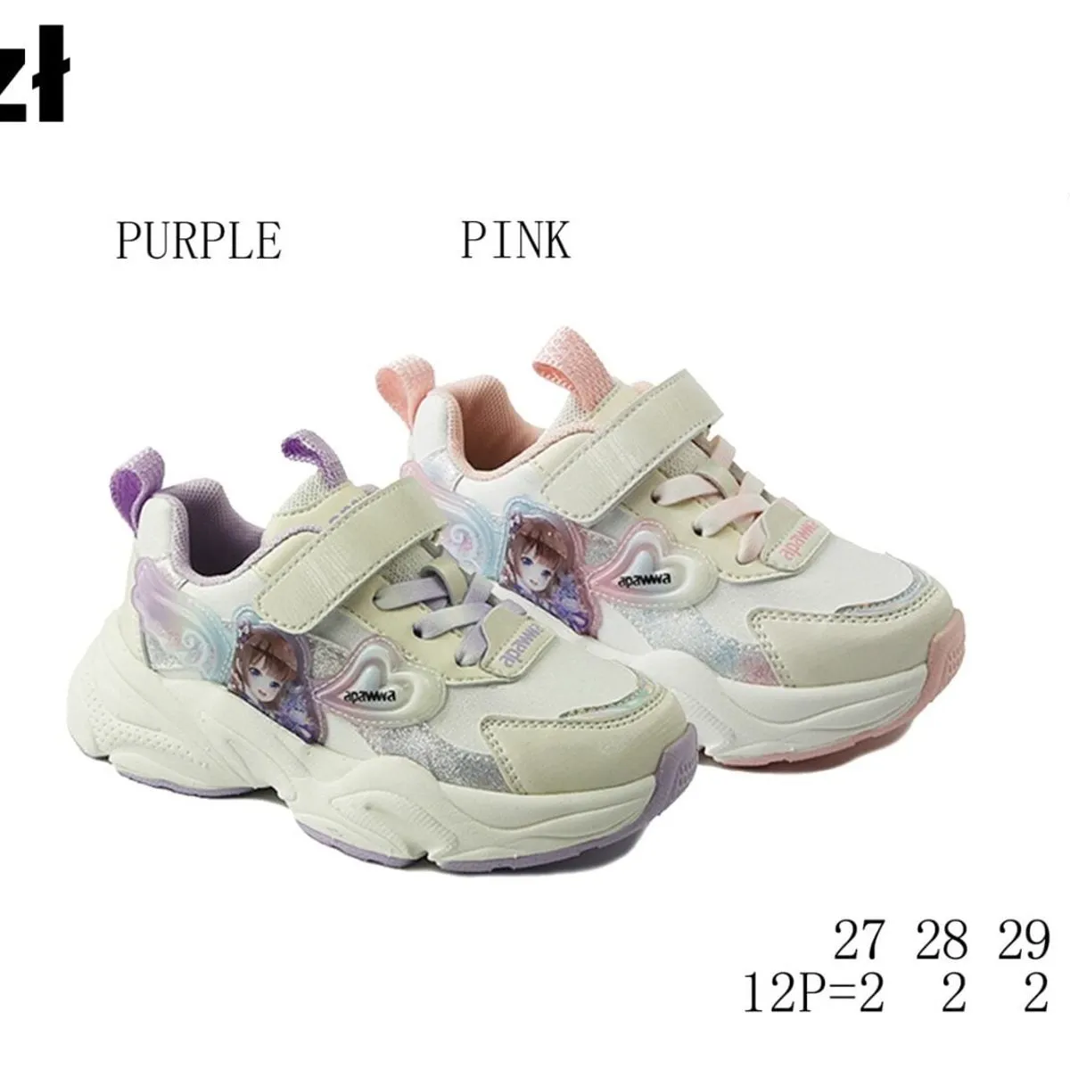 Buty sportowe dziecięce Apawwa N632 r. 27-32 fioletowe różowe