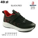 Buty Sportowe Dziecięce Apawwa G686 Czarno-Czerwone Rozmiary