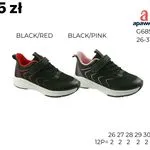 Buty sportowe dziecięce Apawwa G685 r. 26-31 czarne/czerwone i różowe