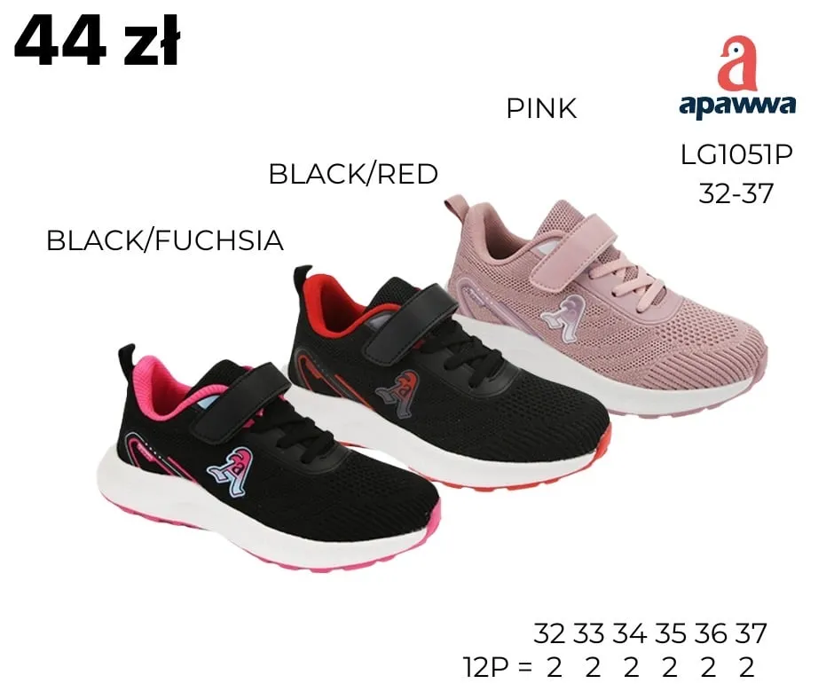 Buty sportowe dziecięce Apawwa LG1051P 32-37 na rzepy