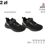 Buty SPORTOWE DZIECIĘCE Apawwa LG1030P czarne rzep rozm.