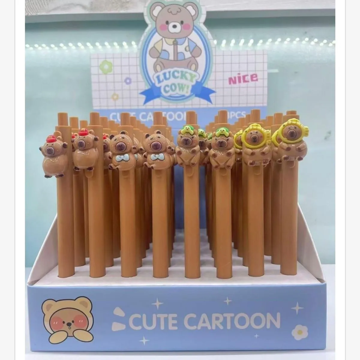 Długopis Kapibara z figurką 3D Cute Cartoon - zestaw 48 szt.