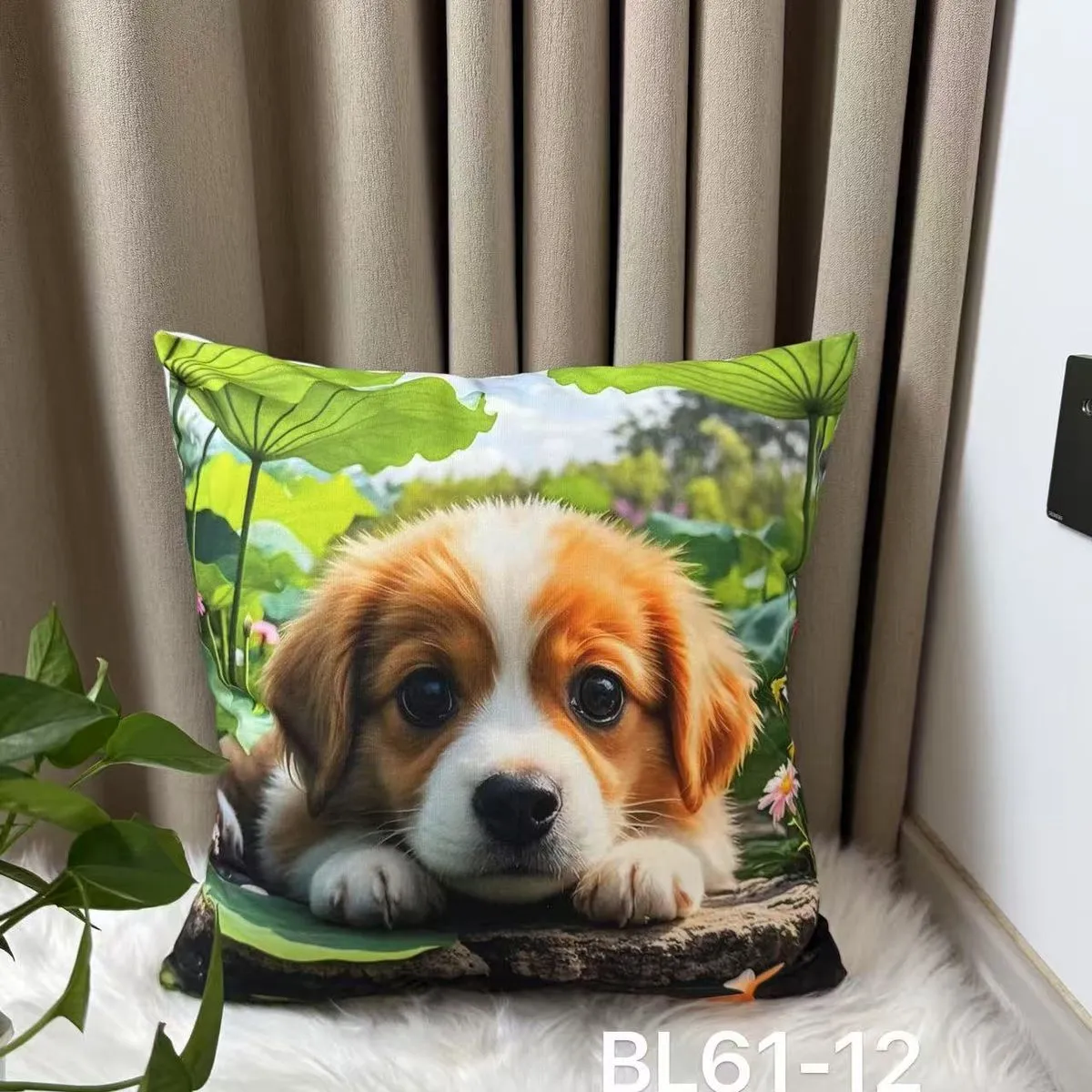 Poszewka dekoracyjna 40x40cm z nadrukiem pieska BL61-12