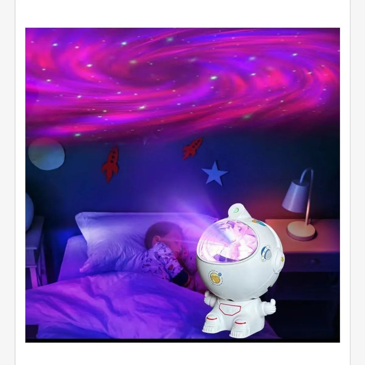 Lampa stojąca LED Projektor gwiazd astronauta