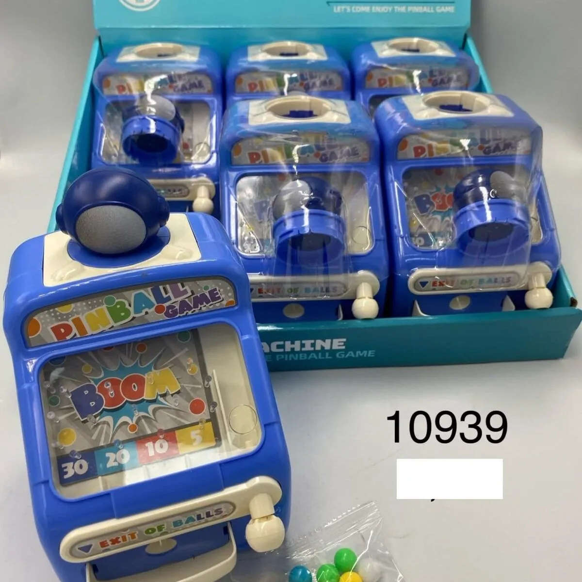 Mini Pinball Machine Blue Ball Game 6+
