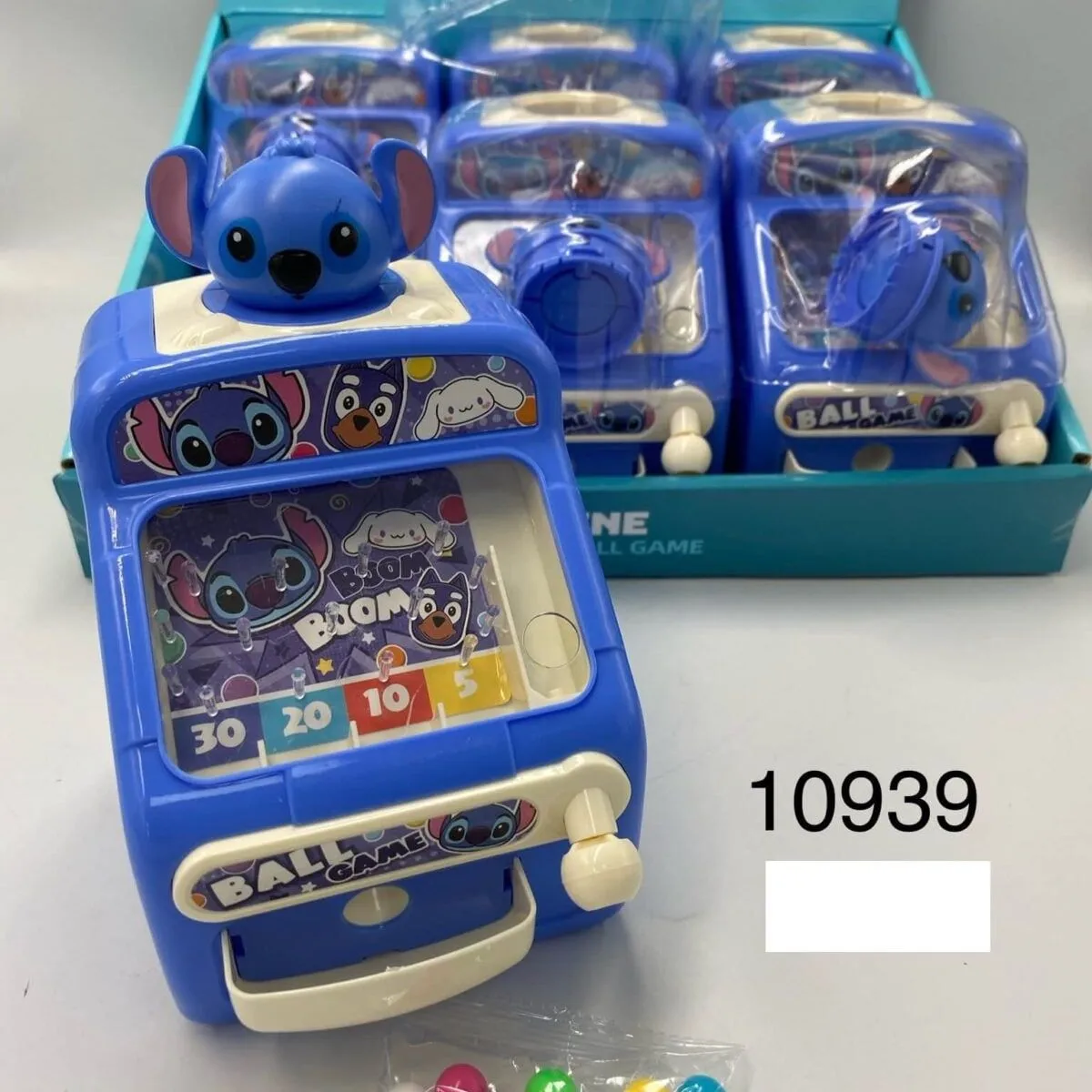 Mini Pinball Machine Ball Game niebieski z myszką