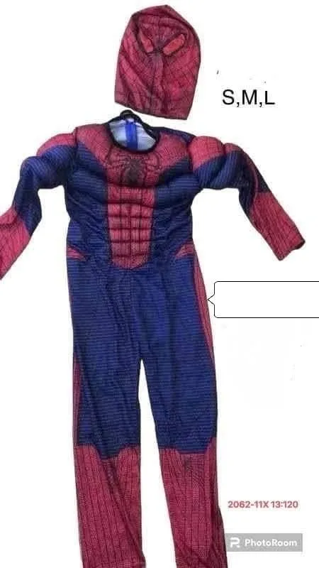 Strój Spiderman S.M.L czerwony z niebieskim