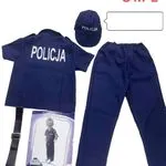 Strój Policja S M L z czapką i paskiem