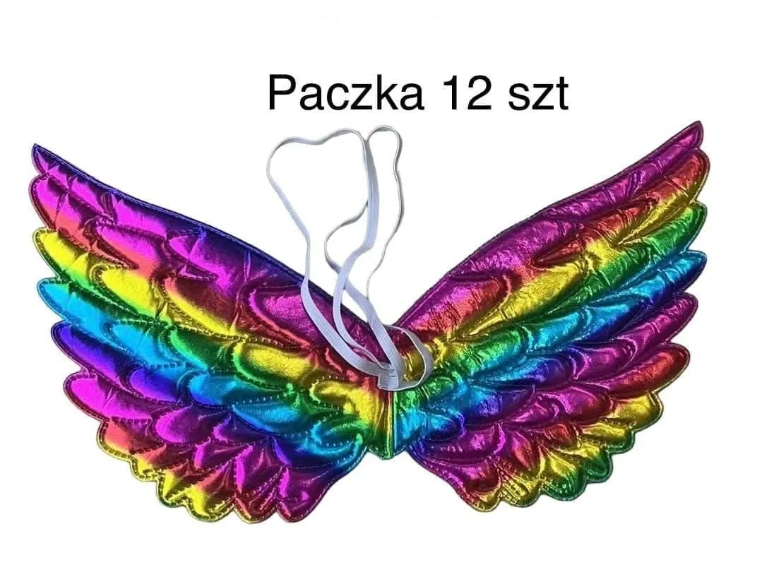Kolorowe skrzydła anioła/elfa dla dzieci, paczka 12 szt